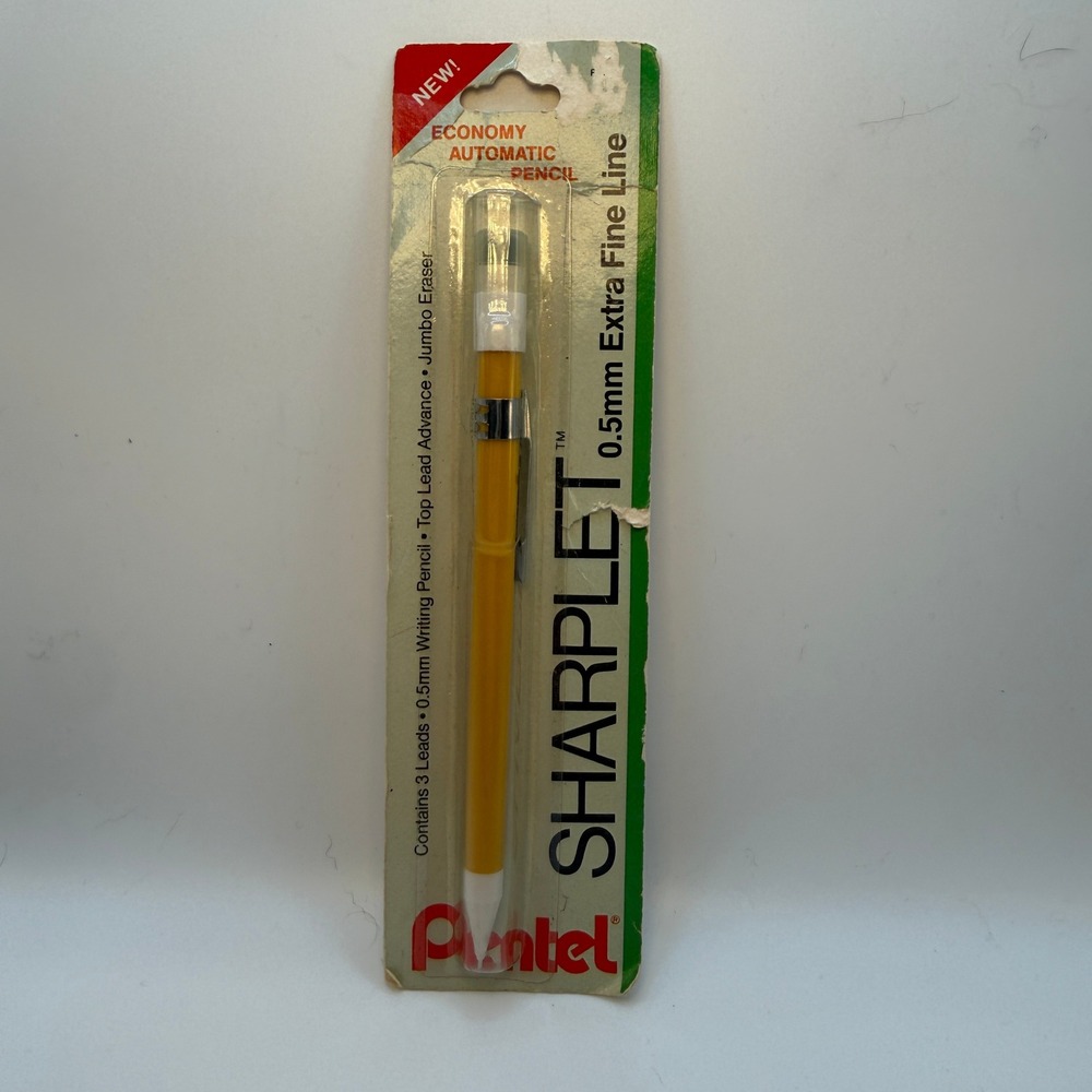 Pentel Sharplet Mechanical Pencil 0.5mm Yellow Vintage P15BP New Extra Fine Line